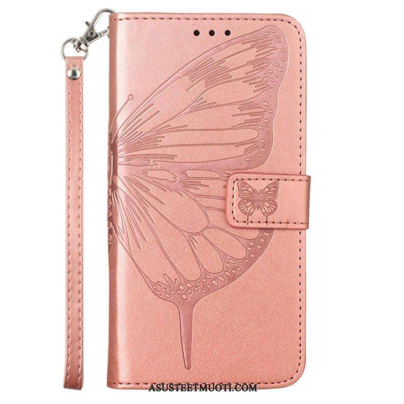 Kotelot Xiaomi 13 Lite Butterfly Design Kaulanauhalla