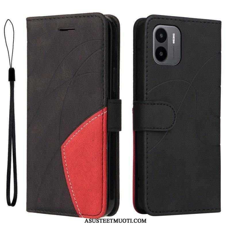 Kotelot Xiaomi Redmi A1 Kaksisävyinen Signature Faux Leather