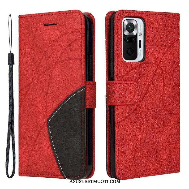 Kotelot Xiaomi Redmi Note 10 Pro Kaksisävyinen Signature Faux Leather