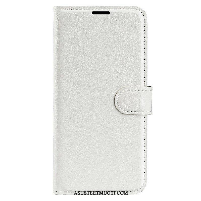 Kotelot iPhone 15 Classic Litchi Faux Leather