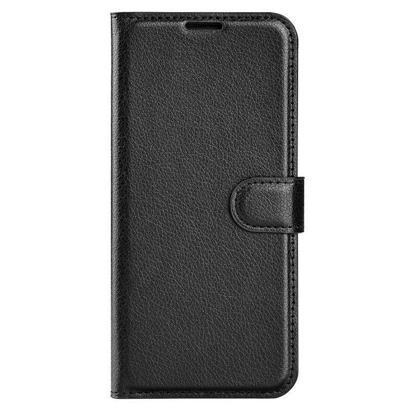 Kotelot iPhone 15 Classic Litchi Faux Leather