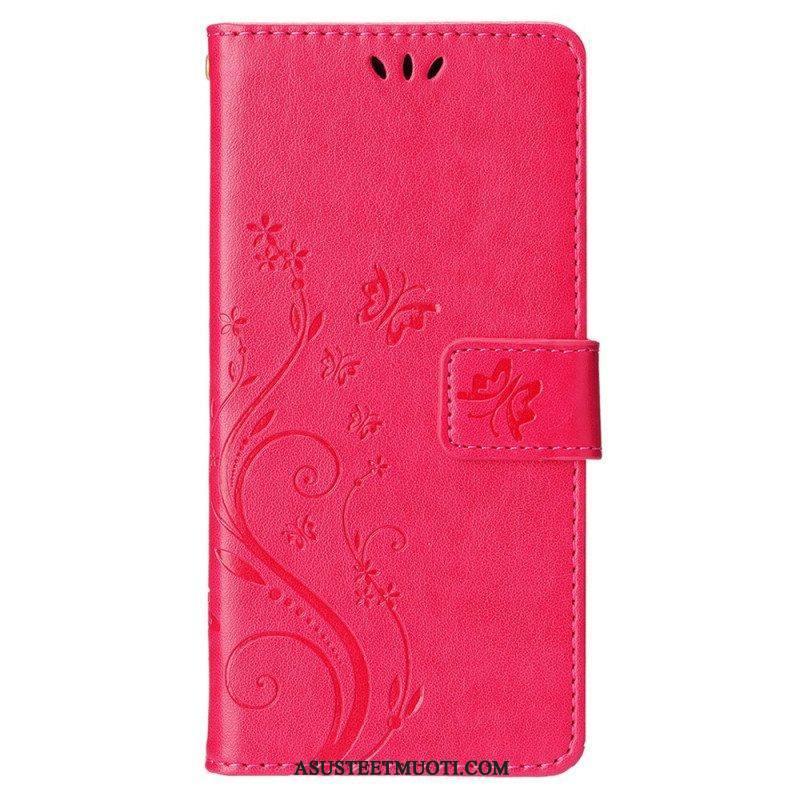 Kotelot iPhone 15 Plus Kukkia Ja Perhosia
