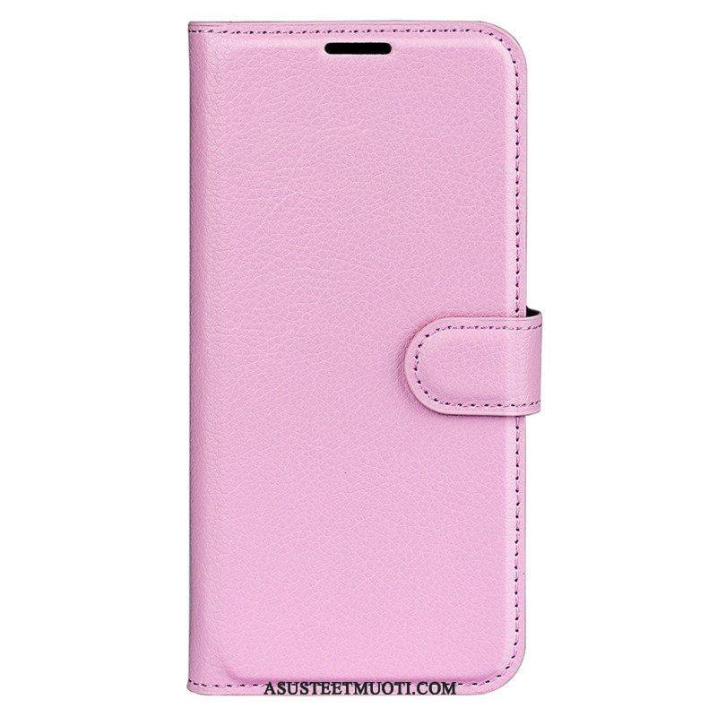 Kotelot iPhone 15 Pro Classic Litchi Faux Leather