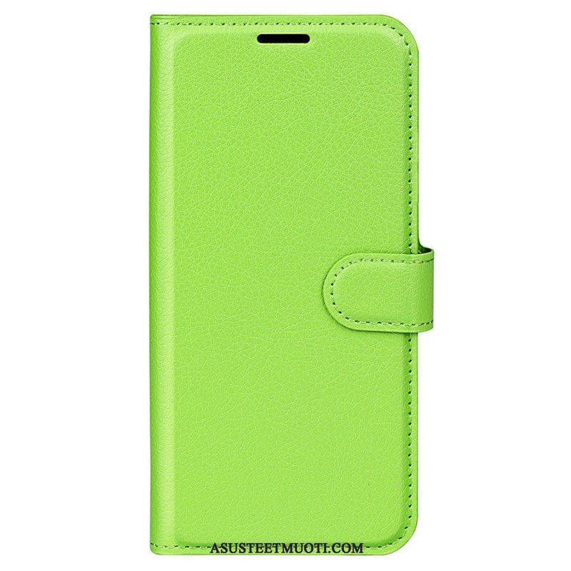 Kotelot iPhone 15 Pro Classic Litchi Faux Leather