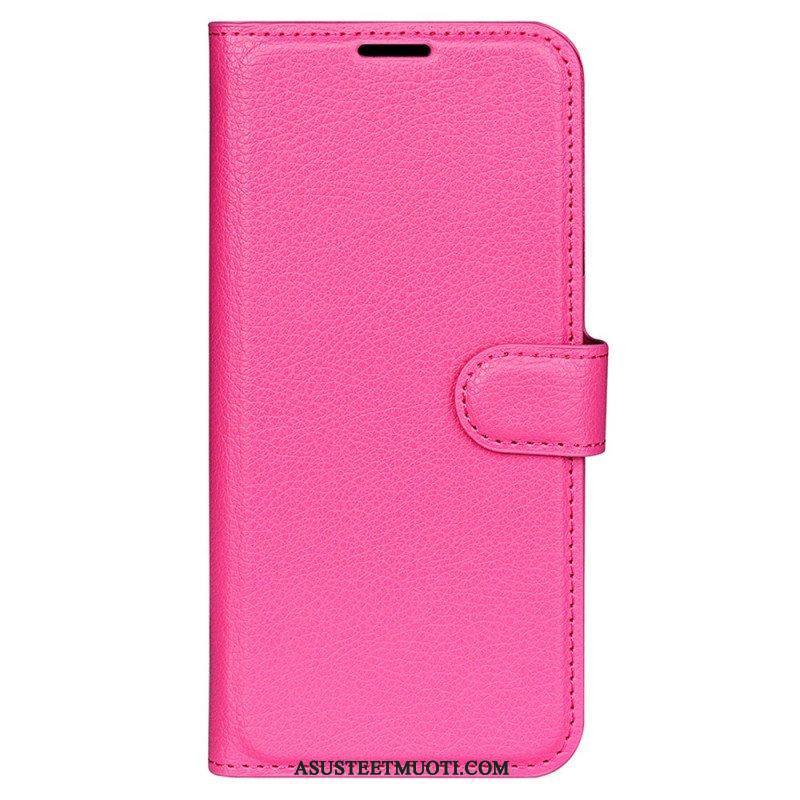 Kotelot iPhone 15 Pro Max Classic Litchi Faux Leather