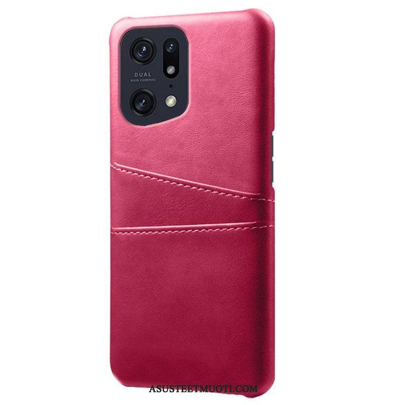 Kuori Oppo Find X5 Pro Nahkainen Tehostekorttikotelo