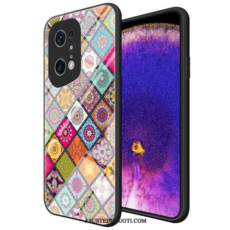 Kuori Oppo Find X5 Pro Patchwork Magneettipidike