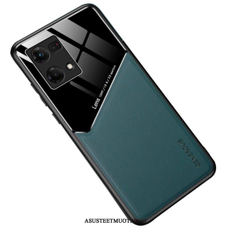 Kuori Oppo Reno 7 Ensiluokkainen Keinonahka