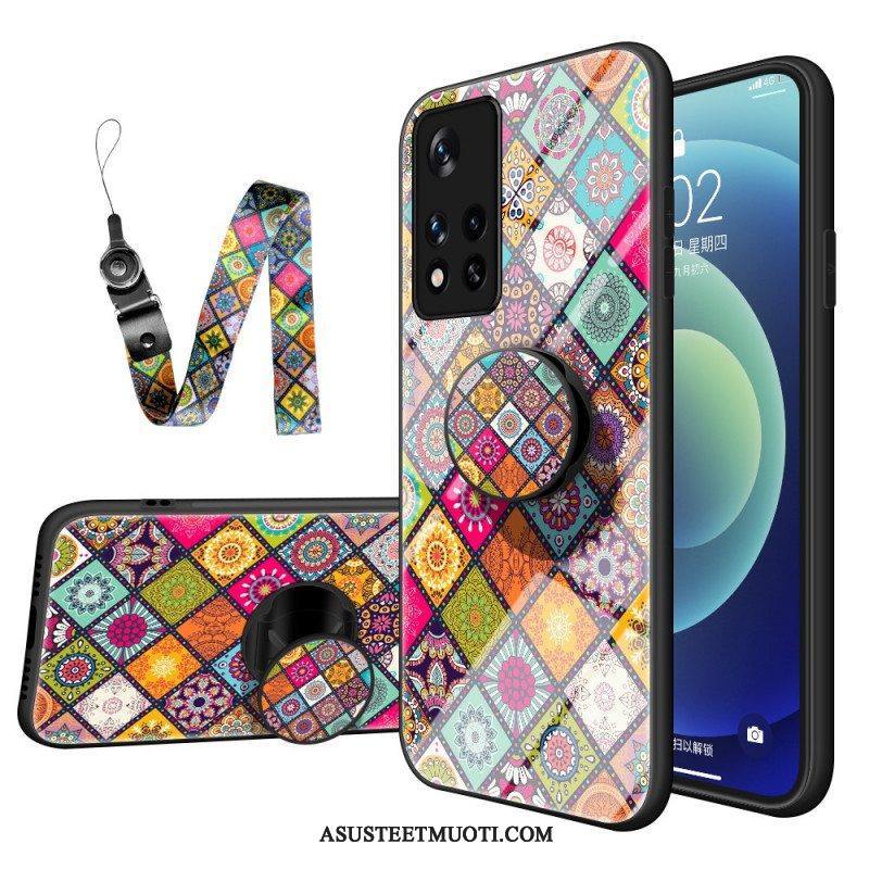 Kuori Poco M4 Pro 5G Patchwork Magneettipidike