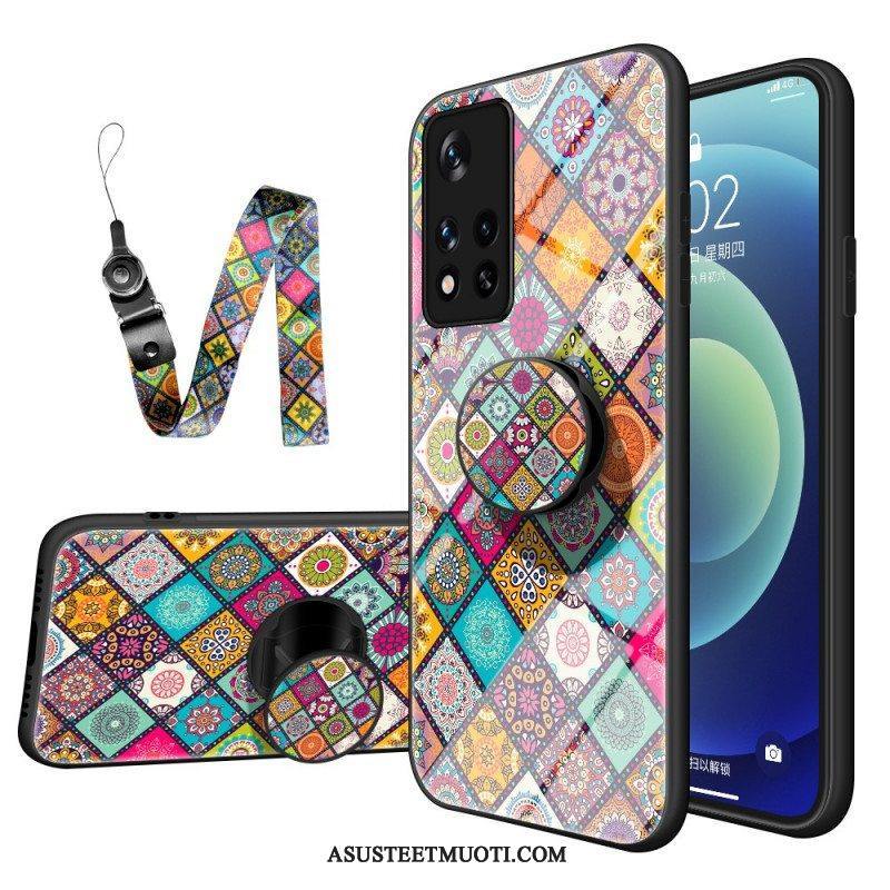 Kuori Poco M4 Pro 5G Patchwork Magneettipidike