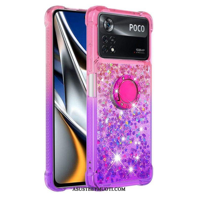 Kuori Poco X4 Pro 5G Glitter Ring-kiinnike