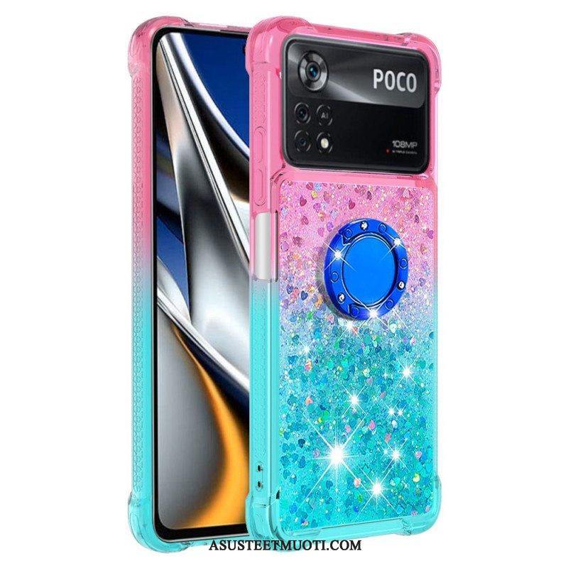 Kuori Poco X4 Pro 5G Glitter Ring-kiinnike