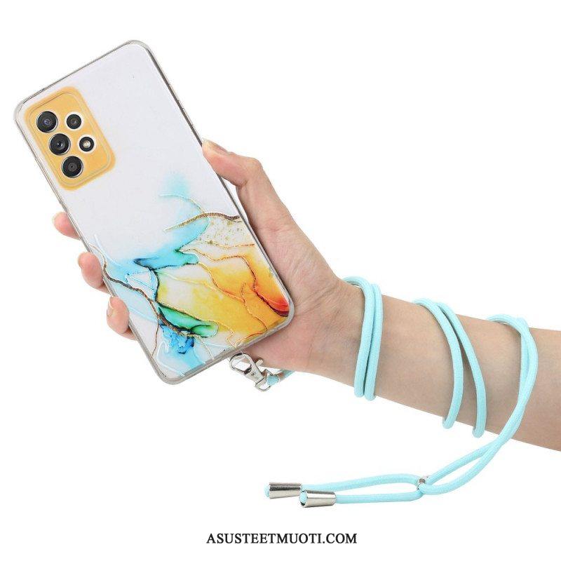 Kuori Samsung Galaxy A53 5G Kiristysnyörillä Marmorijohdolla