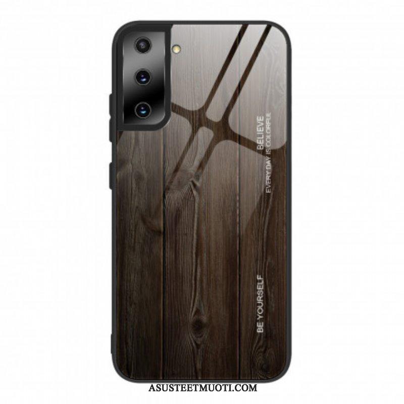 Kuori Samsung Galaxy S21 Plus 5G Wood Design Karkaistu Lasi