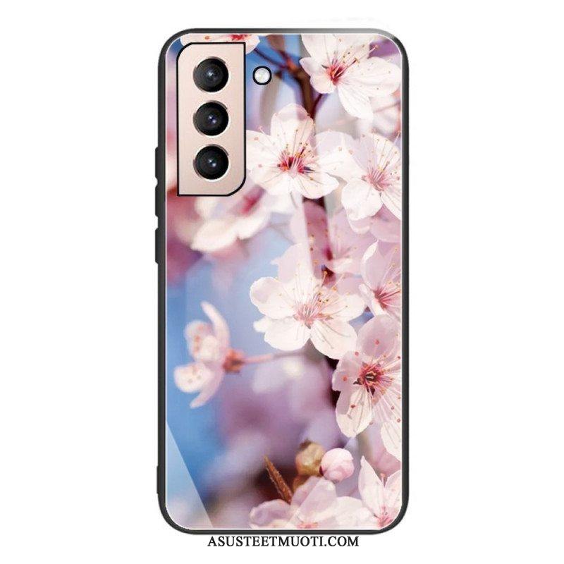 Kuori Samsung Galaxy S22 Plus 5G Karkaistu Lasi Realistiset Kukat