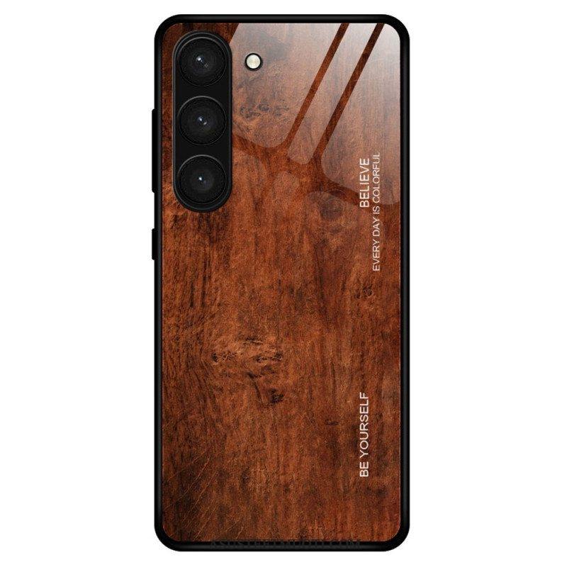 Kuori Samsung Galaxy S23 5G Wood Design Karkaistu Lasi