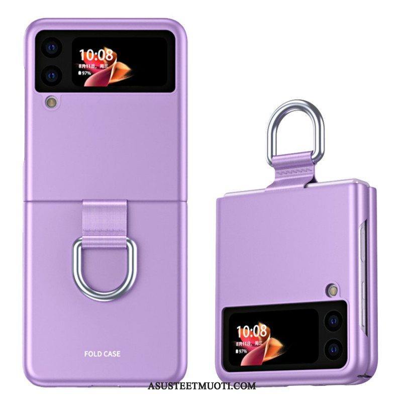 Kuori Samsung Galaxy Z Flip 3 5G Kotelot Flip Skin-touch Renkaalla