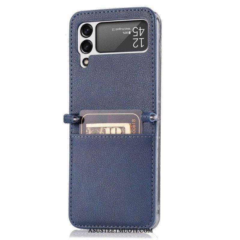 Kuori Samsung Galaxy Z Flip 4 Kotelot Flip Tyylikäs Litsi-nahkainen Korttikotelo