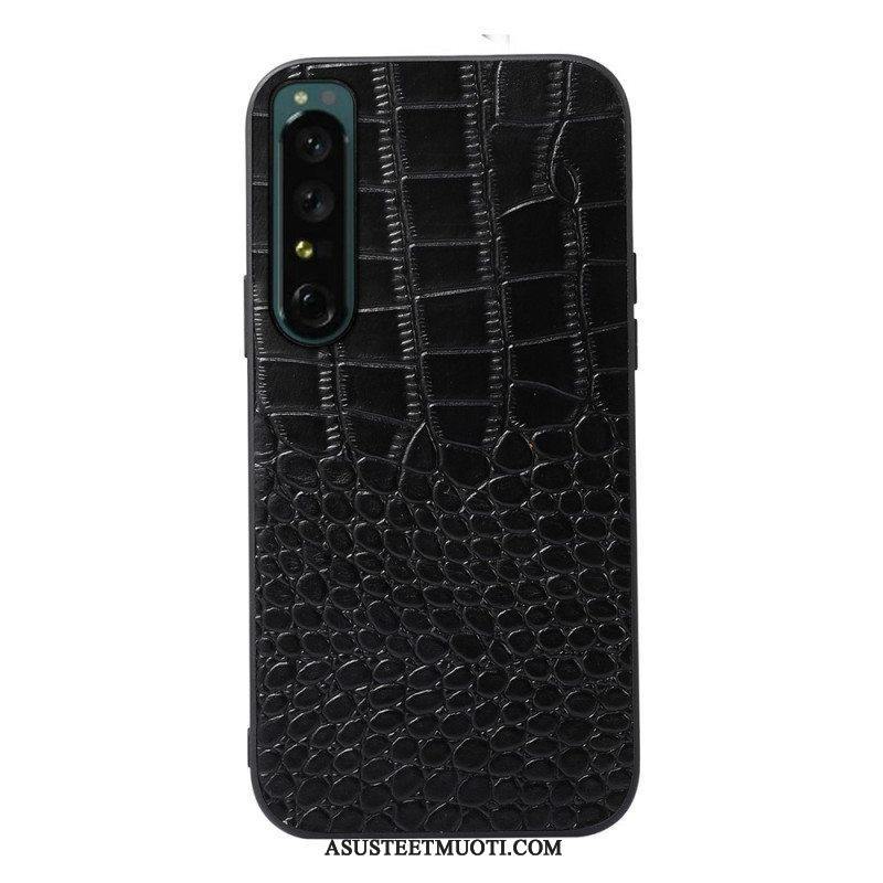 Kuori Sony Xperia 1 IV Aito Crocodile Texture -nahka