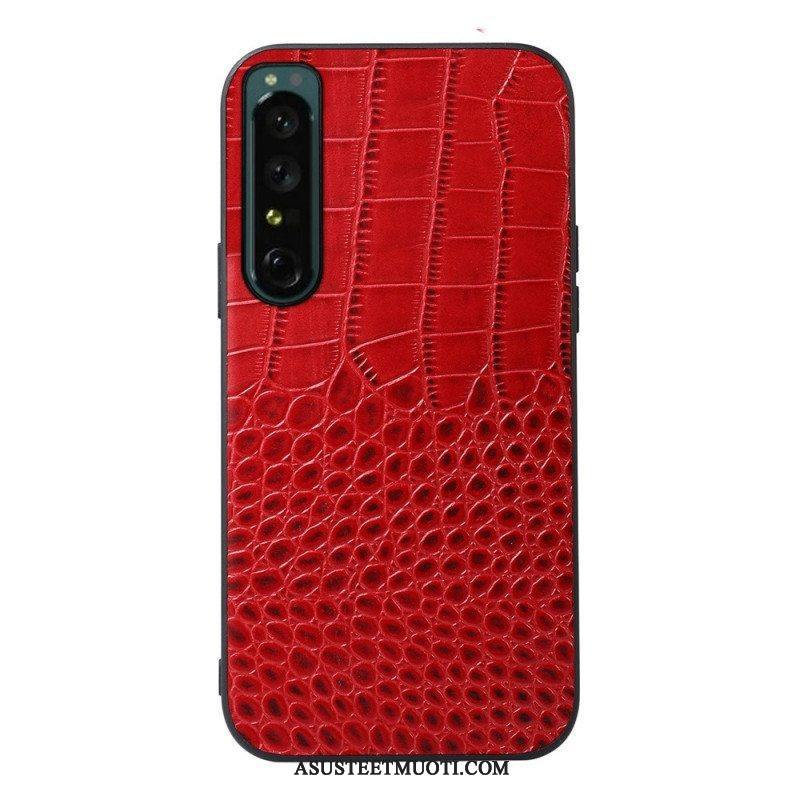 Kuori Sony Xperia 1 IV Aito Crocodile Texture -nahka