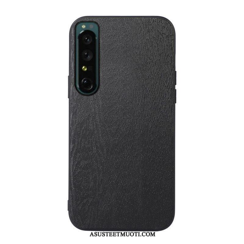 Kuori Sony Xperia 1 IV Faux Leather Puun Rakenne