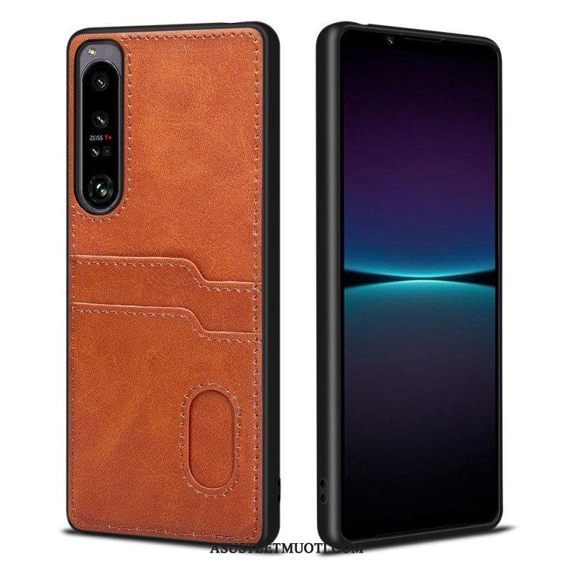 Kuori Sony Xperia 1 IV Kaksinkertainen Korttikotelo