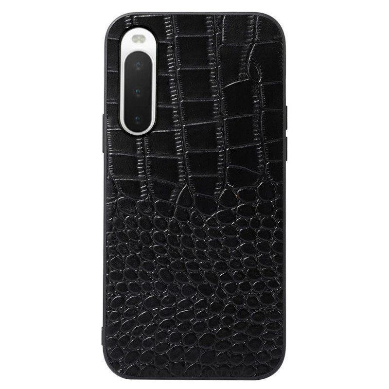 Kuori Sony Xperia 10 IV Aito Crocodile Texture -nahka
