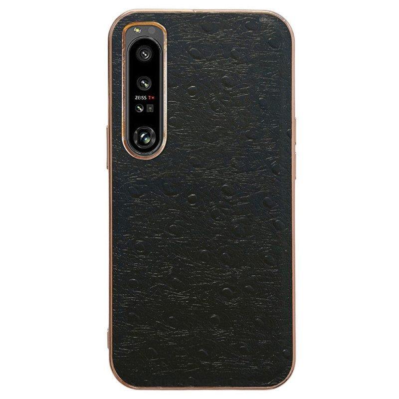 Kuori Sony Xperia 5 IV Aitoa Strutsityylistä Nahkaa