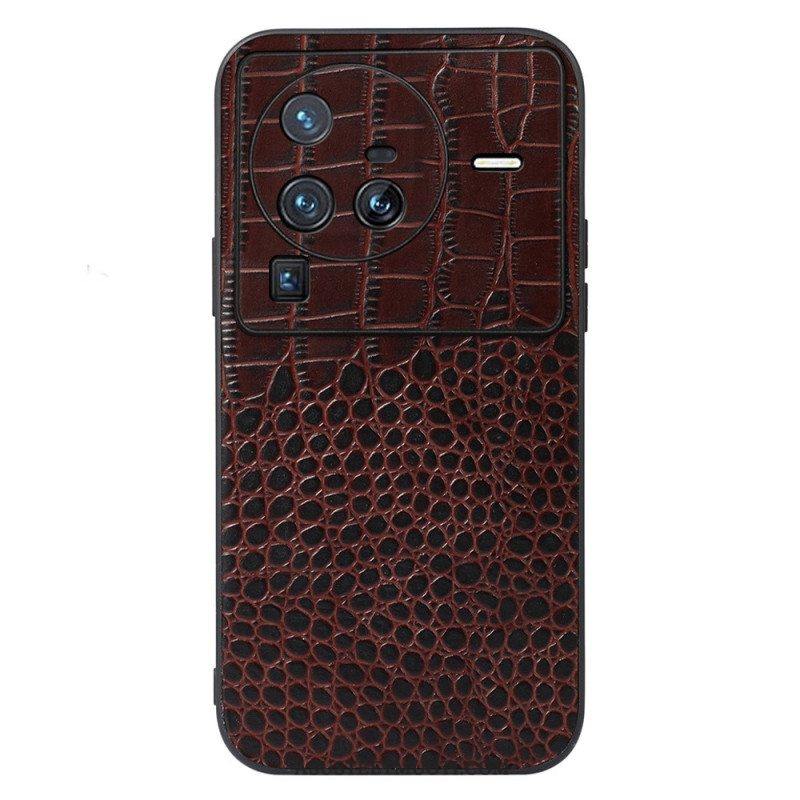 Kuori Vivo X80 Pro Aito Crocodile Texture -nahka