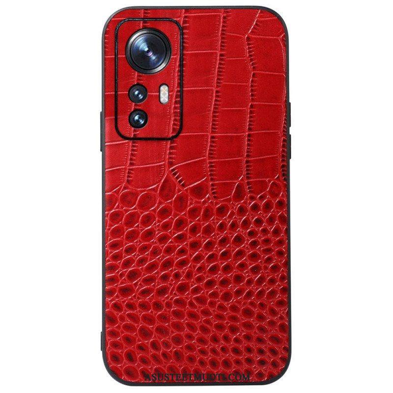 Kuori Xiaomi 12 Pro Crocodile Effect -nahkaa