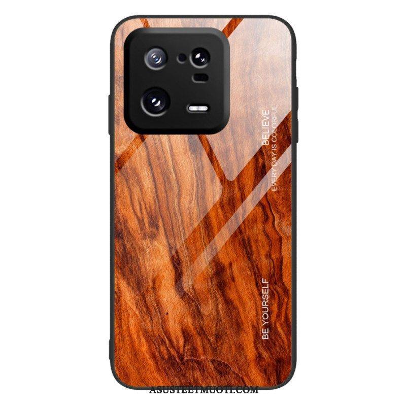 Kuori Xiaomi 13 Pro Wood Design Karkaistu Lasi