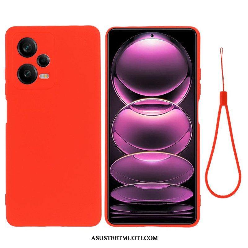 Kuori Xiaomi Redmi Note 12 Pro Plus Nestemäinen Silikoni Kaulanauhalla