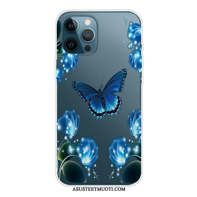 Kuori iPhone 13 Pro Max Sinisiä Perhosia