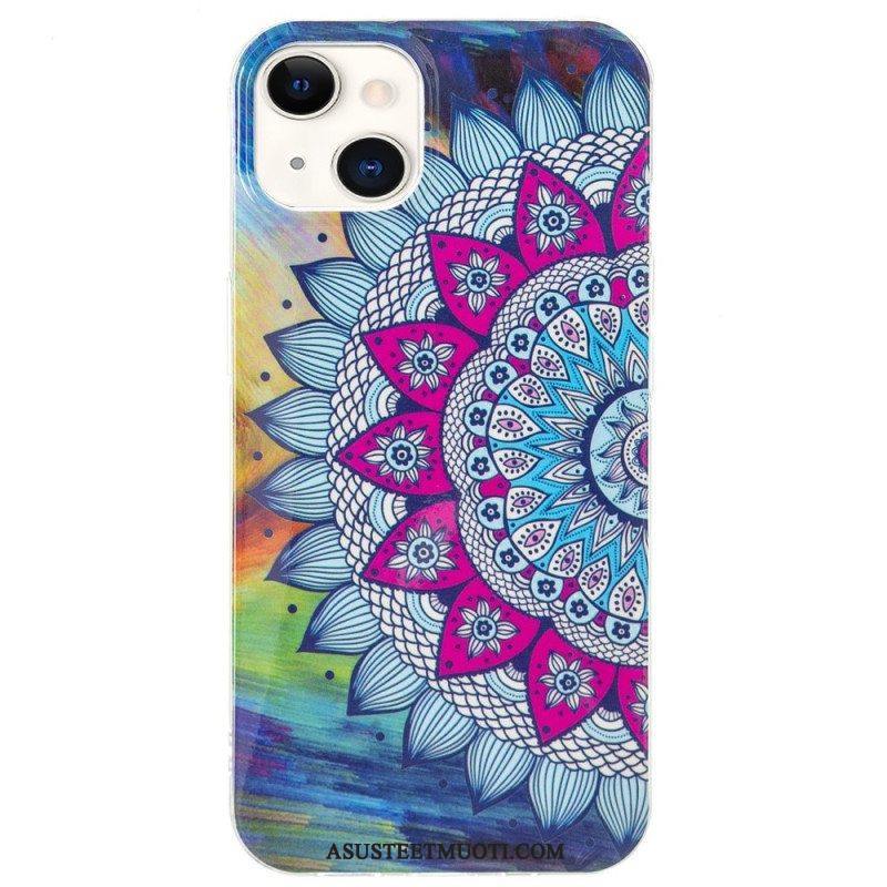 Kuori iPhone 15 Plus Fluoresoiva Mandala