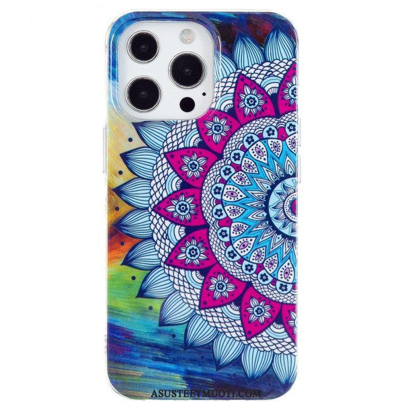 Kuori iPhone 15 Pro Max Fluoresoiva Mandala