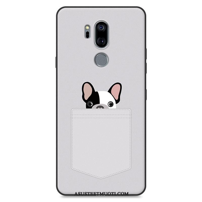 Lg G7 Thinq Kuoret Silikoni Sarjakuva Harmaa Pehmeä Neste Kotelo