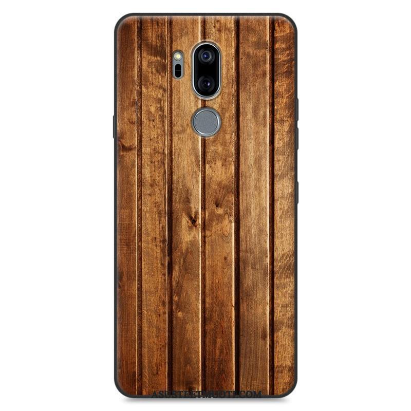 Lg G7 Thinq Kuori Kuoret Murtumaton Musta Kukkakuvio Luova Suojaus