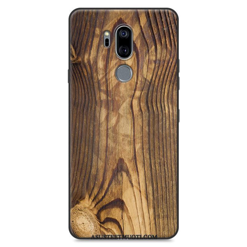 Lg G7 Thinq Kuori Kuoret Murtumaton Musta Kukkakuvio Luova Suojaus