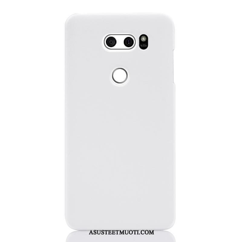 Lg V30 Kuoret Puhelimen Pesty Suede Kova Säteilevä Sininen