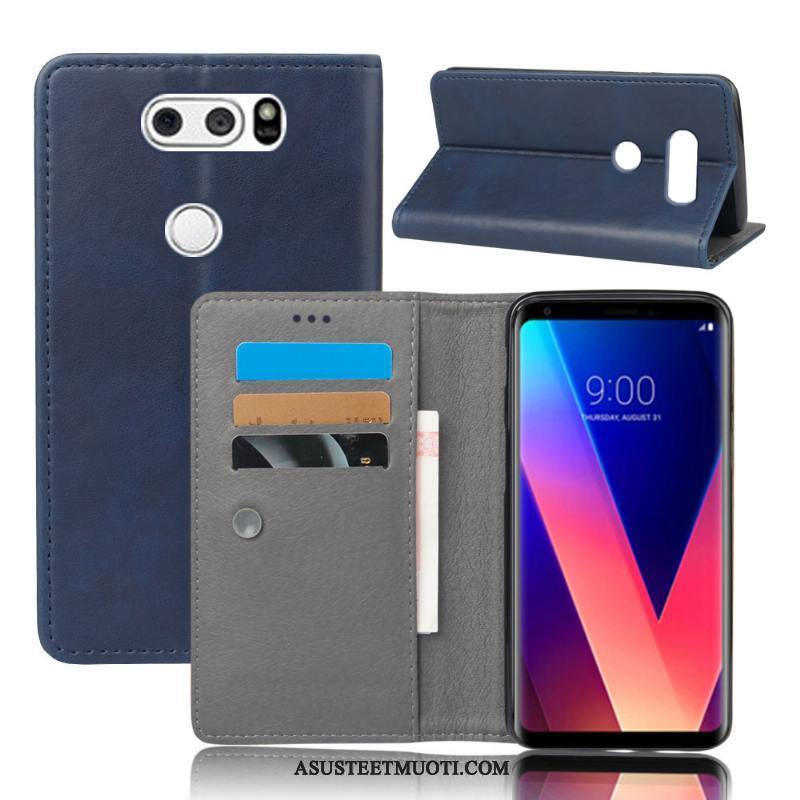 Lg V30 Kuori Kuoret Puhelimen Nahkakotelo Suojaus Harmaa