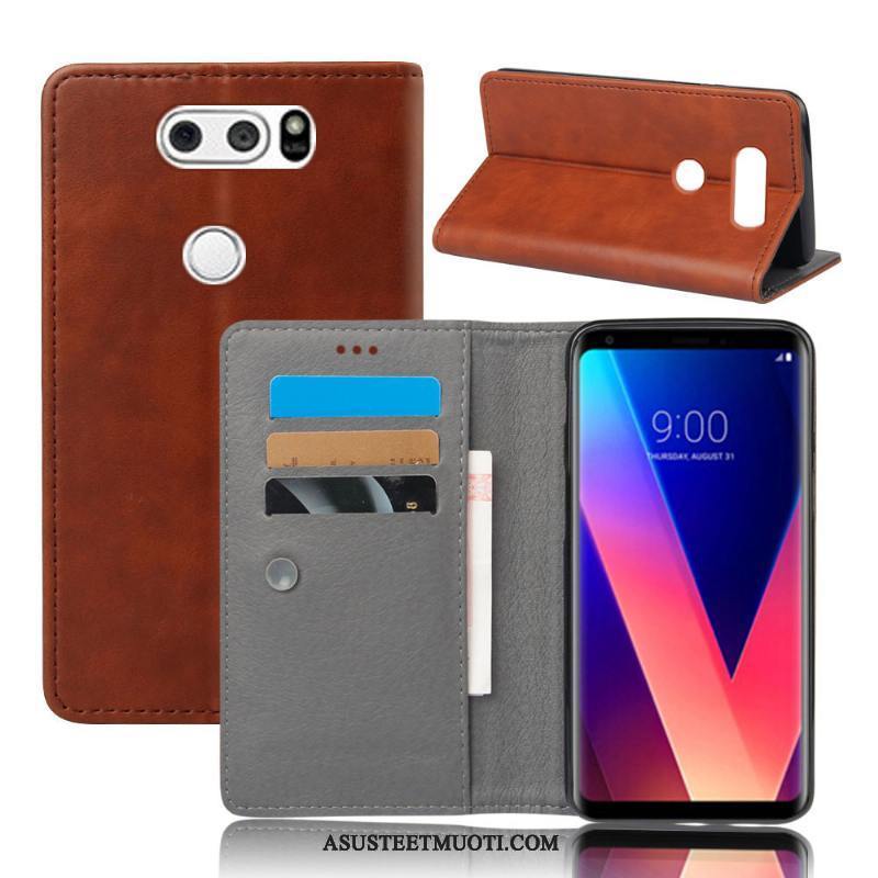 Lg V30 Kuori Kuoret Puhelimen Nahkakotelo Suojaus Harmaa