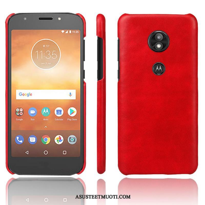 Moto E5 Play Kuoret Nahkakotelo Vuosikerta Puhelimen Punainen Kuori