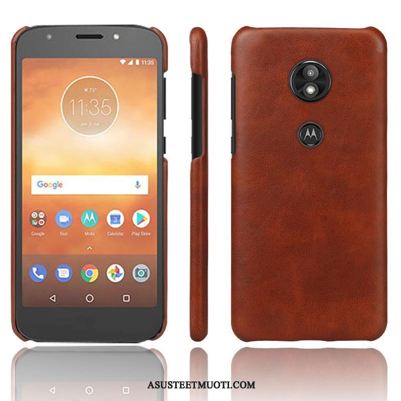 Moto E5 Play Kuoret Nahkakotelo Vuosikerta Puhelimen Punainen Kuori