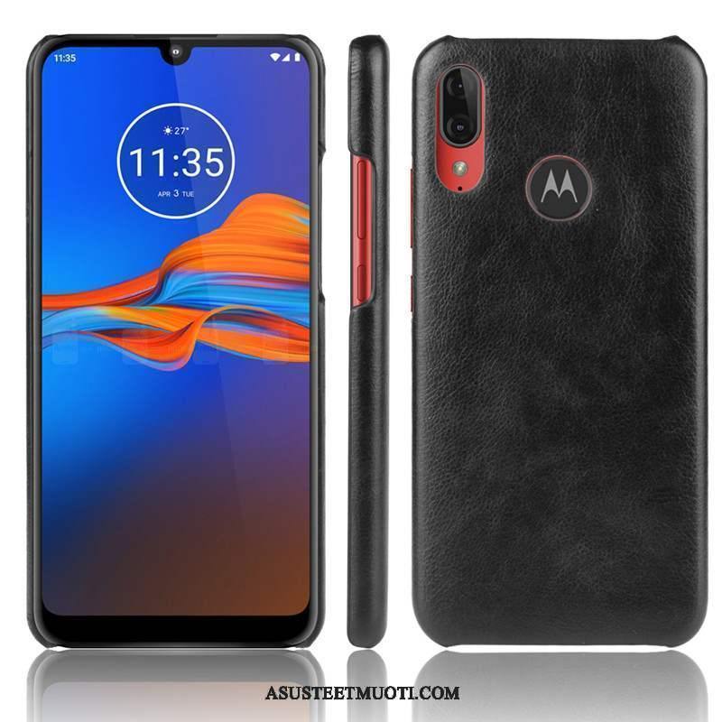 Moto E6 Plus Kuoret Puhelimen Punainen Nahka Kotelo Kuori