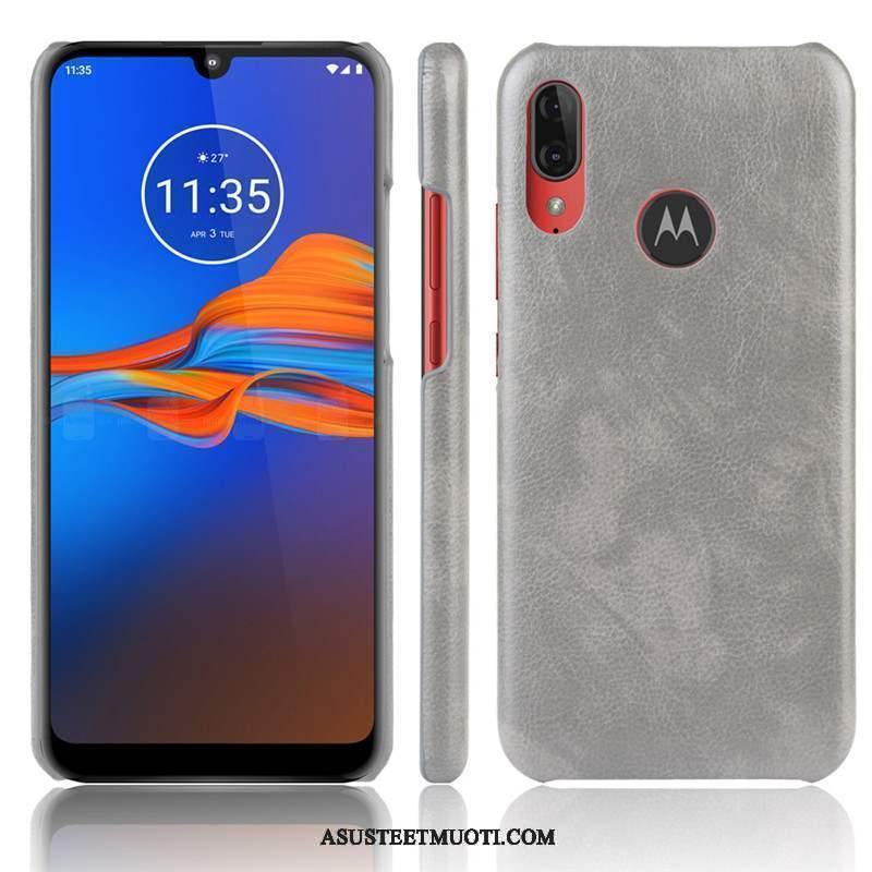 Moto E6 Plus Kuoret Puhelimen Punainen Nahka Kotelo Kuori