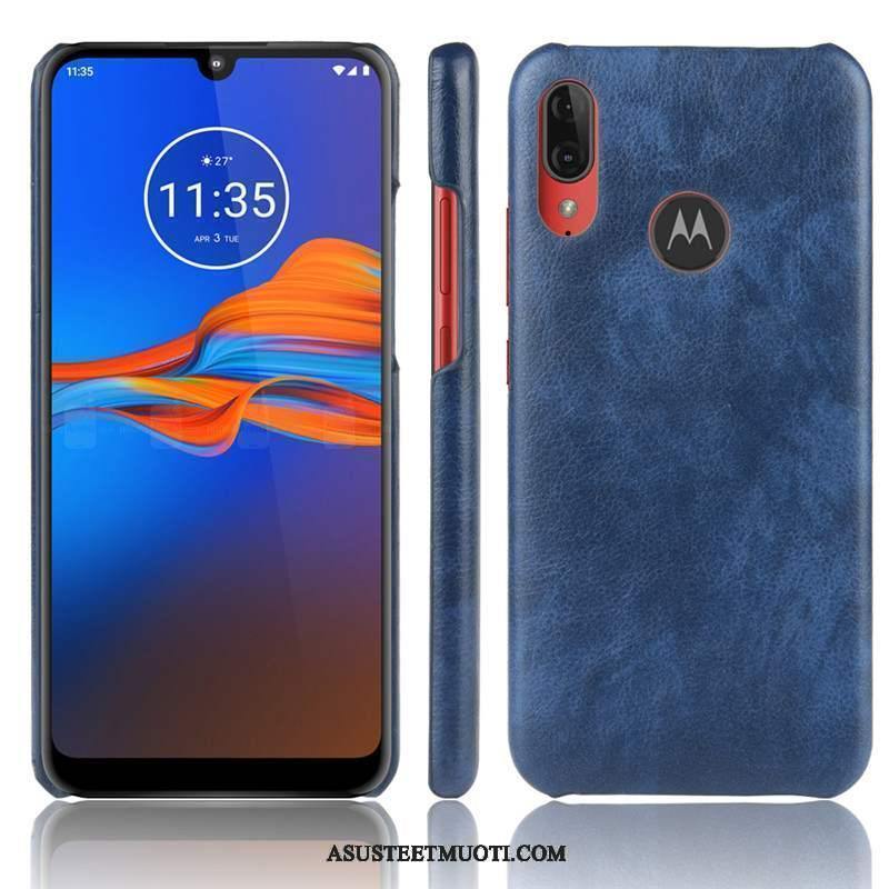 Moto E6 Plus Kuoret Puhelimen Punainen Nahka Kotelo Kuori