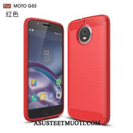 Moto G5s Kuori Kuoret Kotelo Punainen Johdin Murtumaton