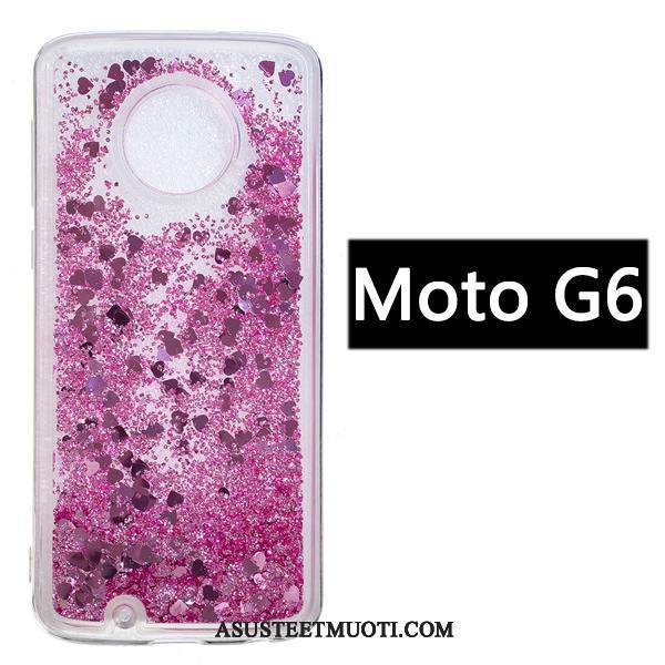 Moto G6 Kuori Kuoret Pehmeä Neste 说 Ripustettavat Koristeet Murtumaton Violetti