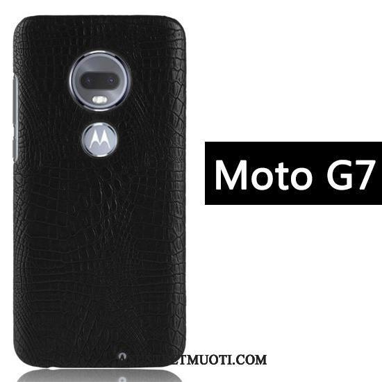 Moto G7 Kuoret Kukkakuvio Murtumaton Punainen Krokotiili Suojaus