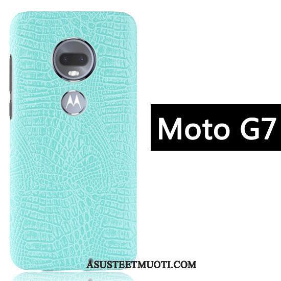 Moto G7 Kuoret Kukkakuvio Murtumaton Punainen Krokotiili Suojaus